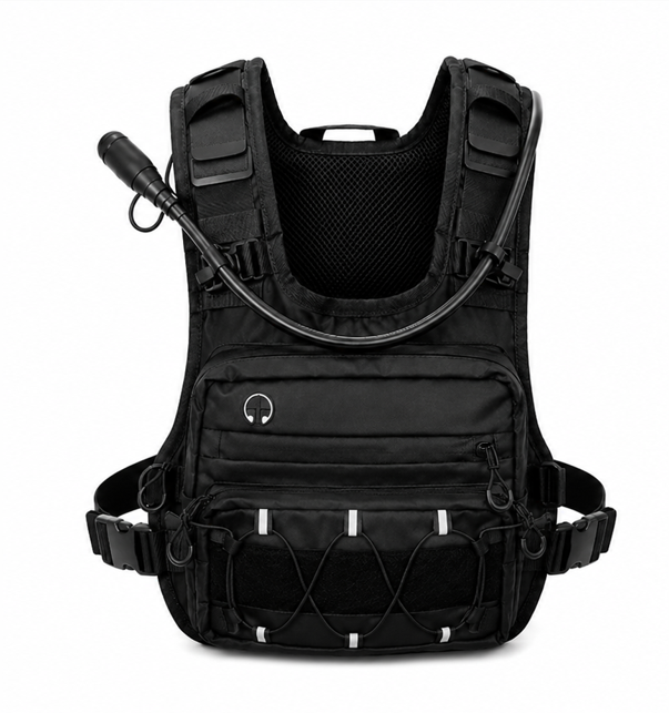 ONYXRIG Tactical Hydration Vest — 2L Bladder Included, Reflective Chest Rig Pack