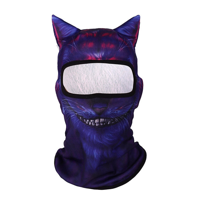 Neon Cat 3D animal balaclava face mask - OnyxRig Wildface