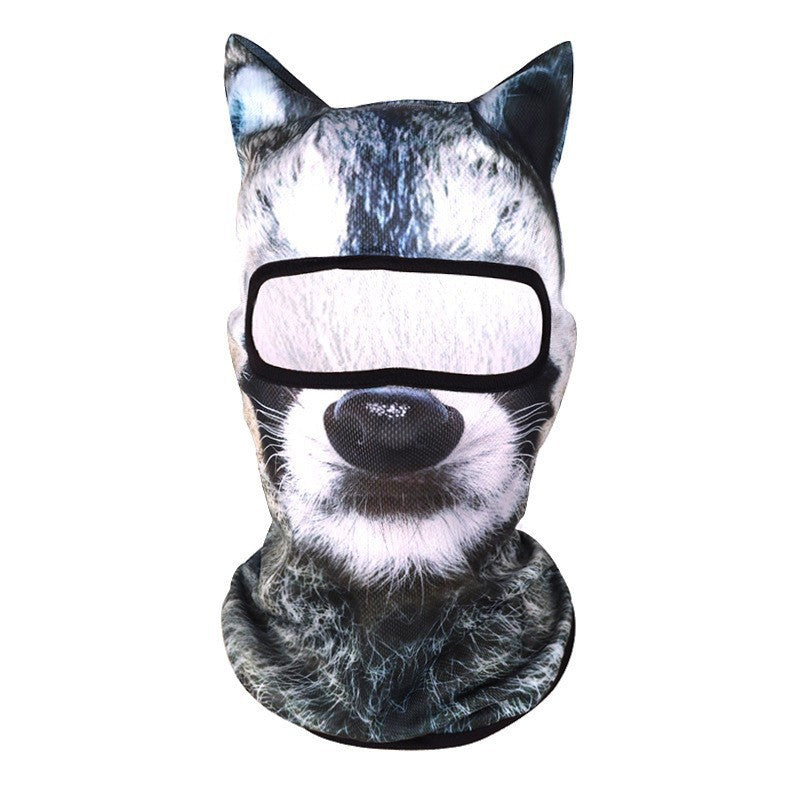 Grey Wolf 3D animal balaclava face mask - OnyxRig Wildface