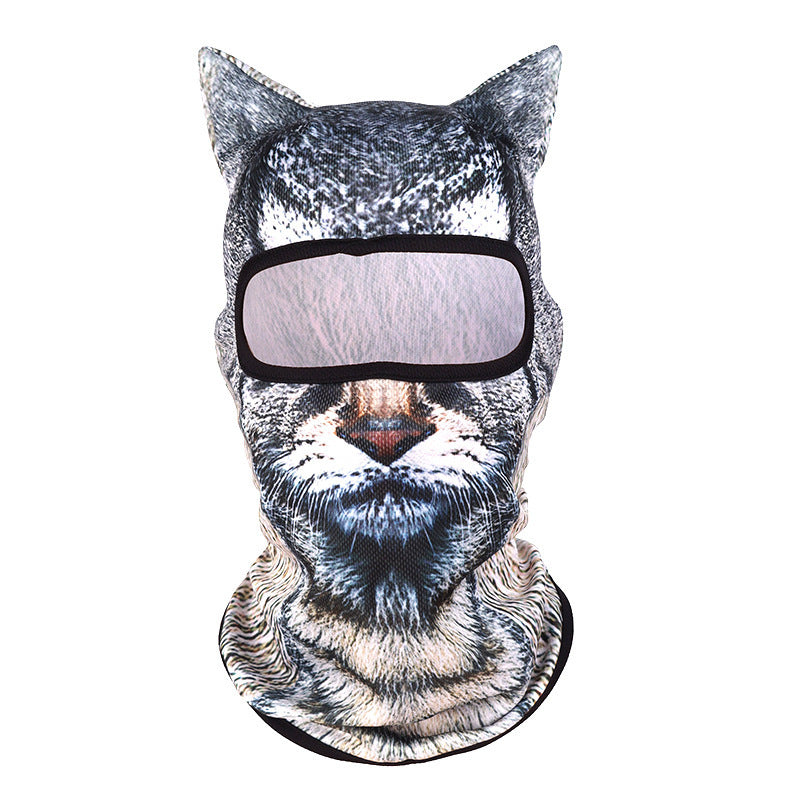 Grey tabby cat 3D animal balaclava face mask - OnyxRig Wildface House Cat Pack