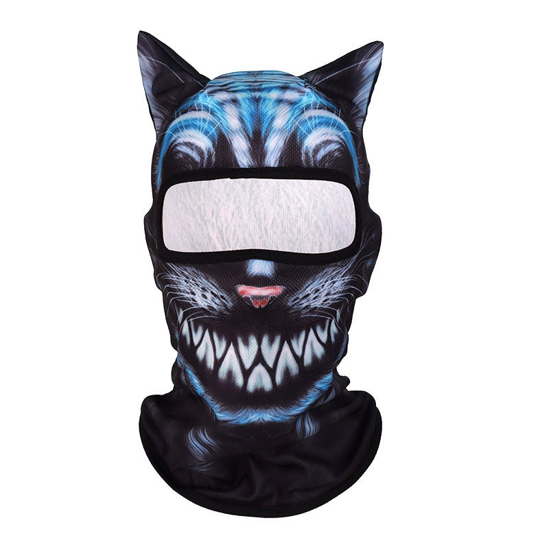 Blue Tribal Wolf 3D animal balaclava face mask - OnyxRig Wildface
